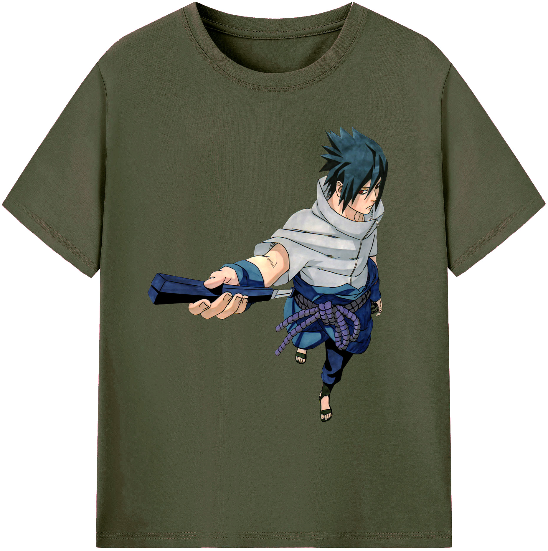 （画像用） NARUTO -ナルト- うちは サスケ Uchiha Sasuke 綿100％ メンズ半袖Tシャツ｜肌触りやわらか＆通気性